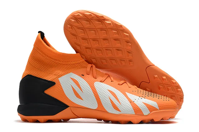 Adidas Vermelho Preto Alto Corte Colar Ajuste de Meia Sistema de Cadarço Assimétrico Gramado Sapatos de Futebol 11