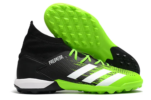 Adidas Vermelho Preto Alto Corte Colar Ajuste de Meia Sistema de Cadarço Assimétrico Gramado Sapatos de Futebol 19