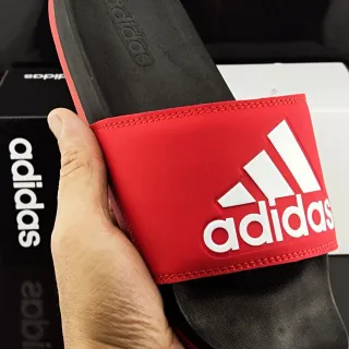 Adidas أحمر أسود واسع حزام واحد قاعدة قدم مولدة نعال