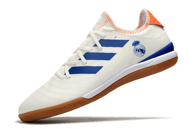 Adidas Red Navy Knit Upper Three-Stripe Side Panel Indoor Soccer Shoes 7