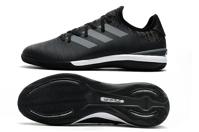 Adidas Red Navy Knit Upper Three-Stripe Side Panel Indoor Soccer Shoes 17