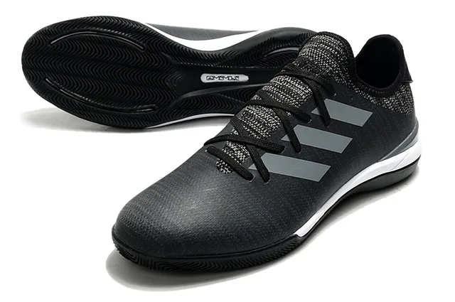 Adidas Red Navy Knit Upper Three-Stripe Side Panel Indoor Soccer Shoes 21