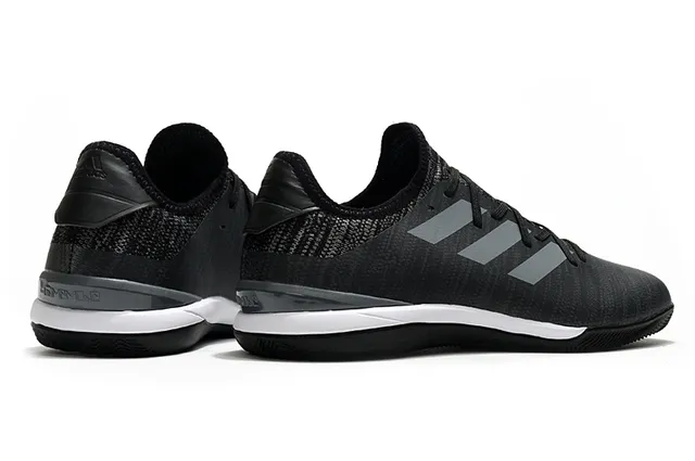 Adidas Red Navy Knit Upper Three-Stripe Side Panel Indoor Soccer Shoes 22