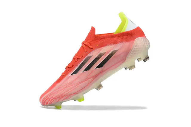 Adidas Red Yellow Low-Cut Knit Upper Translucent Sole Firm-Ground Soccer Shoes 4