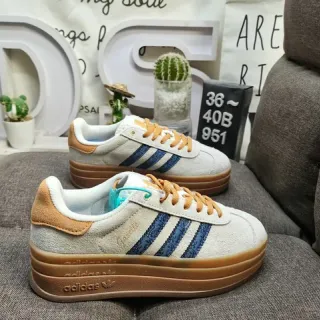Adidas Samba بيج أزرق سويد أعلى غوم منصة كعب حذاء رياضي أسلوب حياة