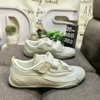 Adidas Samba 米色 魔鬼粘 Velcro 带闭合 极简 Off-White 单色 生活方式运动鞋