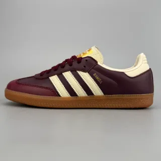Adidas Samba حذاء بورجوندي وكريمي أسلوب حياة