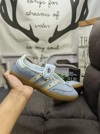 Adidas Samba Tênis Lifestyle Azul Claro sem Cadarços T-Strap 5