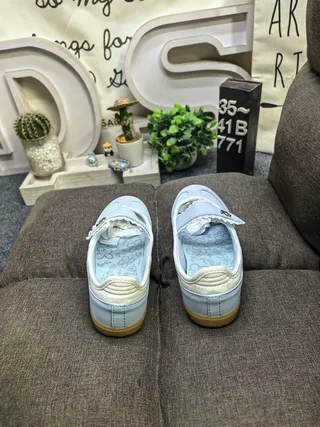 Adidas Samba Tênis Lifestyle Azul Claro sem Cadarços T-Strap 8