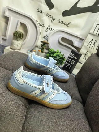 Adidas Samba Tênis Lifestyle Azul Claro sem Cadarços T-Strap 9