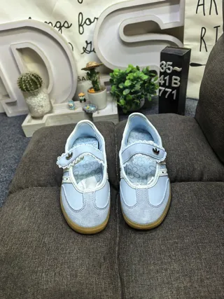 Adidas Samba Tênis Lifestyle Azul Claro sem Cadarços T-Strap 10