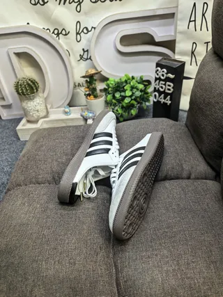 Adidas Samba Tênis Casual Branco Preto com Cadarço e Slip-On 6
