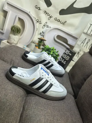 Adidas Samba Tênis Casual Branco Preto com Cadarço e Slip-On 9