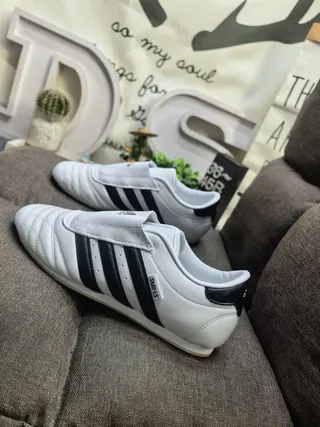 Adidas Samba White Black Sem cadarço Slip-On acolchoado Vamp Sapatos de futebol indoor 7