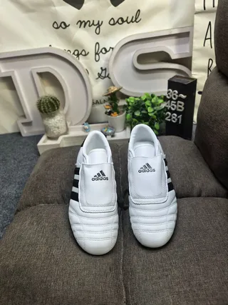 Adidas Samba White Black Sem cadarço Slip-On acolchoado Vamp Sapatos de futebol indoor 10