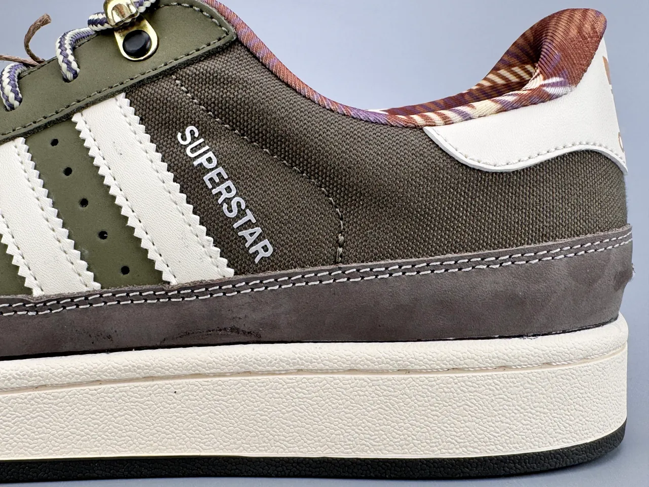 Adidas Superstar Army Green White Brown حذاء لايف ستايل سنيكرز 5