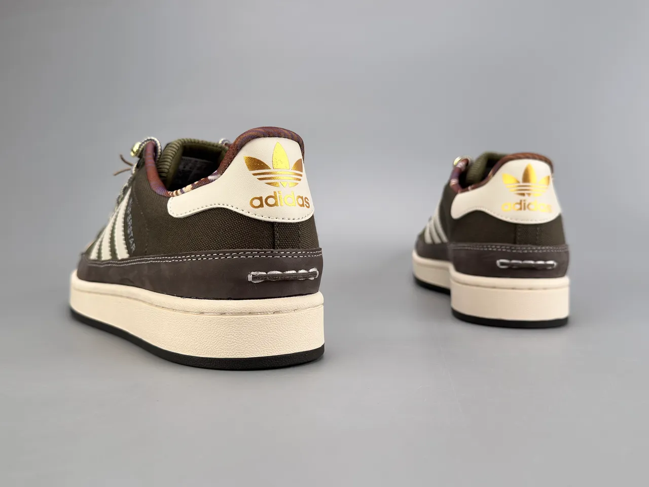 Adidas Superstar Army Green White Brown حذاء لايف ستايل سنيكرز 8