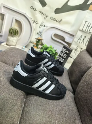 Adidas Superstar Black and White Lifestyle Sneakers 9
