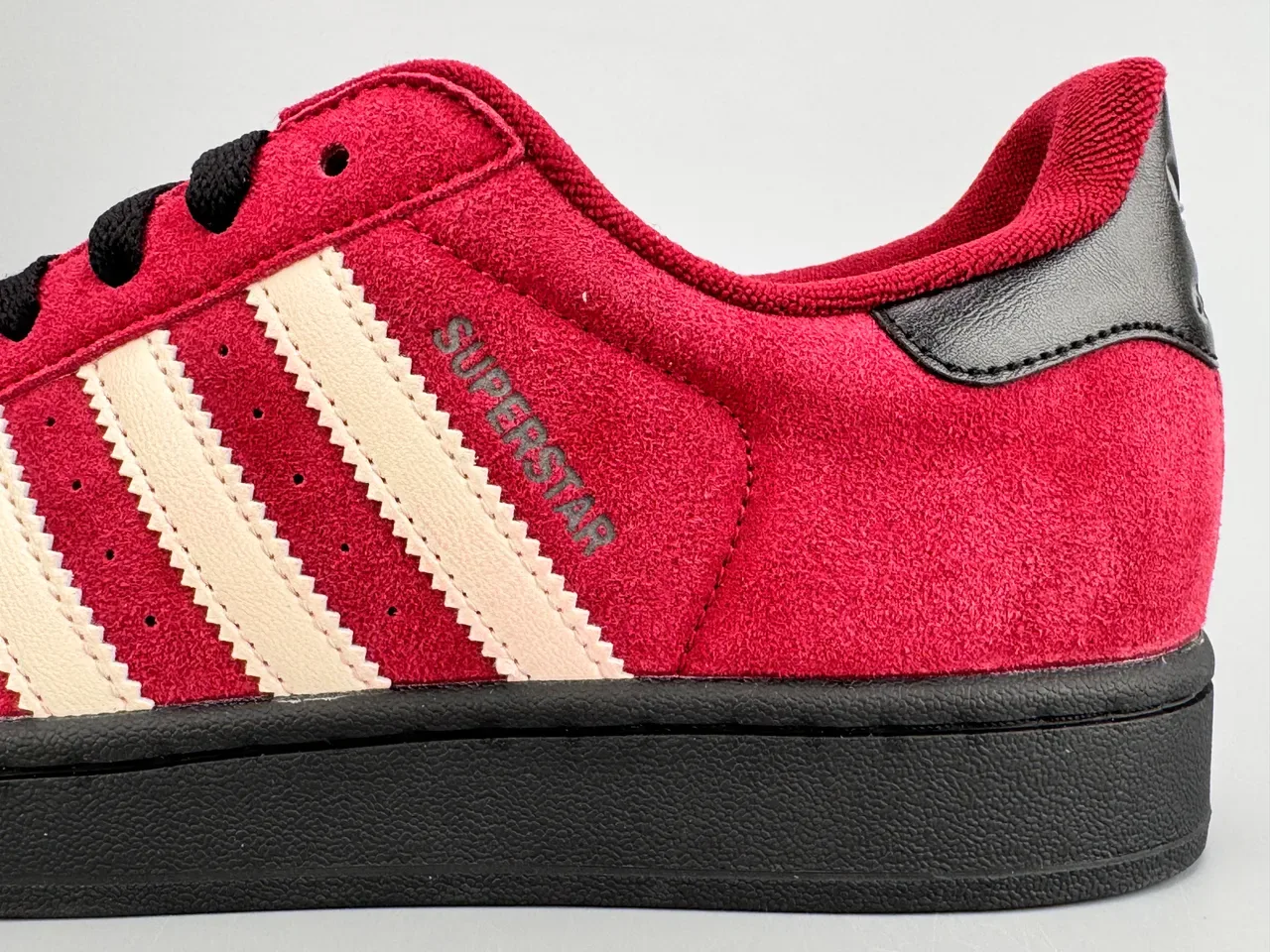Adidas Superstar Tênis Lifestyle Camurça Borgonha Preto Shell Toe 5