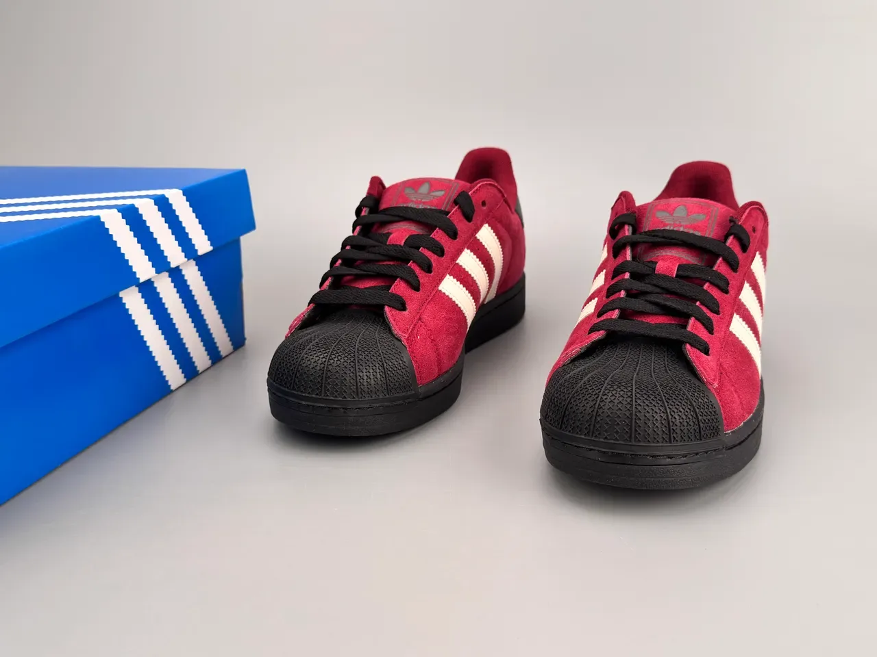 Adidas Superstar Tênis Lifestyle Camurça Borgonha Preto Shell Toe 7