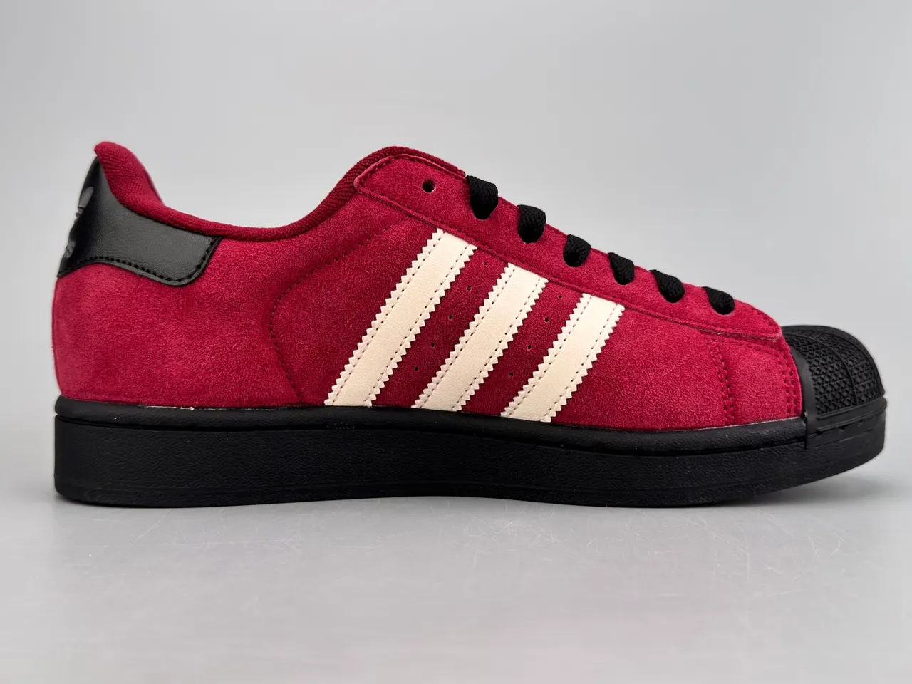 Adidas Superstar Tênis Lifestyle Camurça Borgonha Preto Shell Toe 10