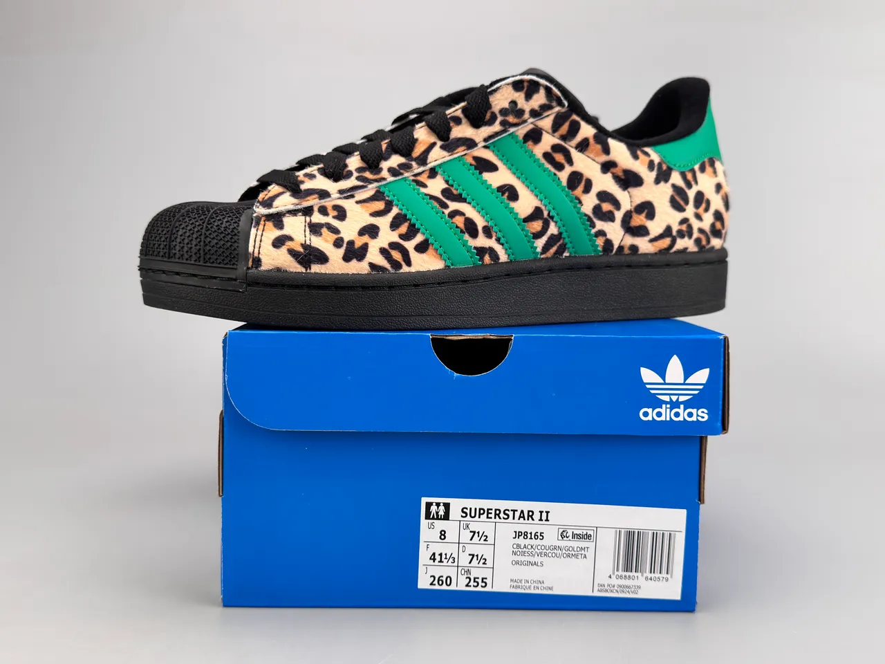 Adidas Superstar Baskets Lifestyle Imprimé Léopard Rayures Vertes 2
