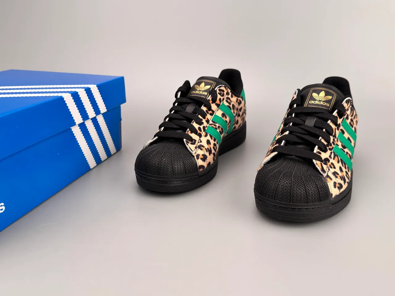 Adidas Superstar Baskets Lifestyle Imprimé Léopard Rayures Vertes 8