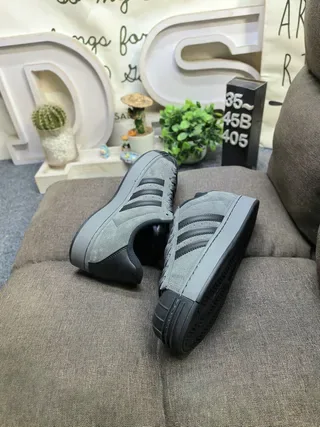 Adidas Superstar Light Gray and Dark Gray Lifestyle Sneakers 6