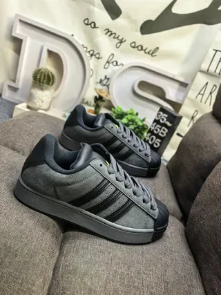 Adidas Superstar Light Gray and Dark Gray Lifestyle Sneakers 9