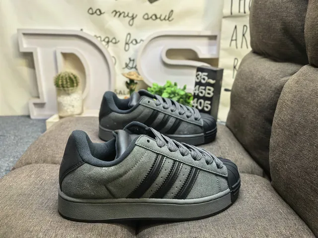 Adidas Superstar Light Gray and Dark Gray Lifestyle Sneakers 11