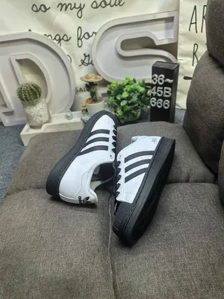 Adidas Superstar White and Black Lifestyle Sneakers 6