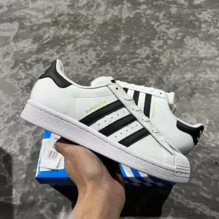 Adidas Superstar أبيض أسود ذهبي أحذية رياضية لايف ستايل