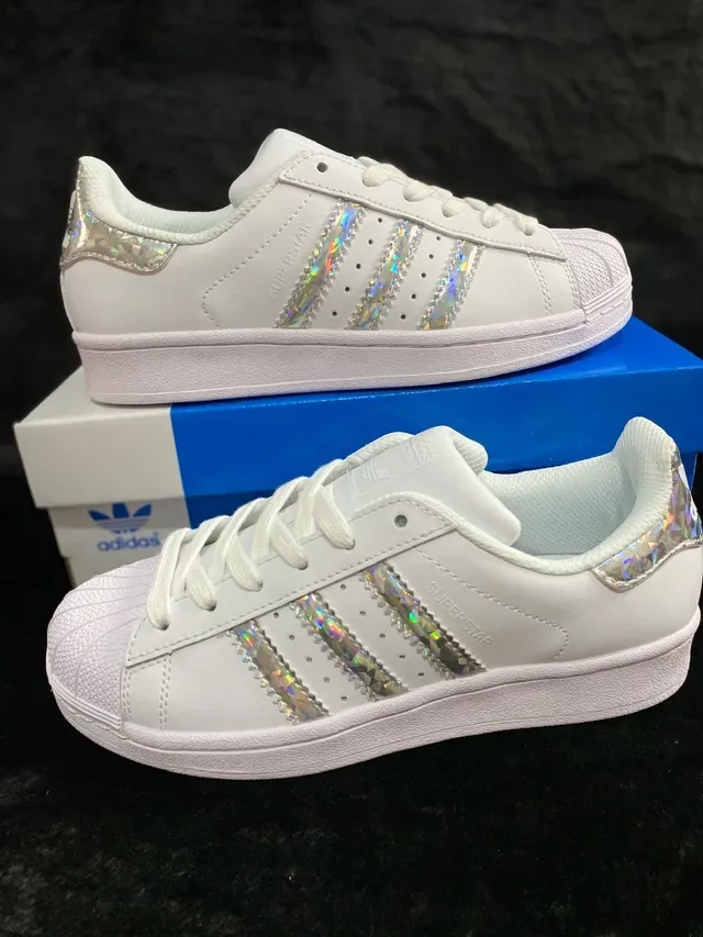 Adidas Superstar Zapatillas Lifestyle Blancas con Rayas Holográficas 15
