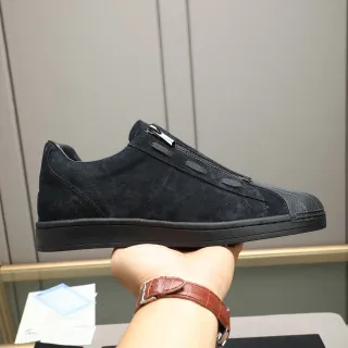 Adidas Superstar सحّاب أسود سويد حذاء رياضي أسلوب حياة