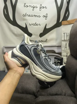 Adidas Track Trainer Gray and White Chunky Sneakers 5