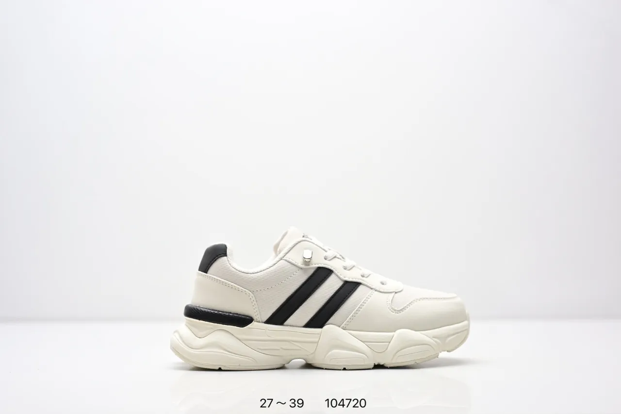 Adidas White Black Sole Three-Stripe Side Panel Chunky Sneakers 3