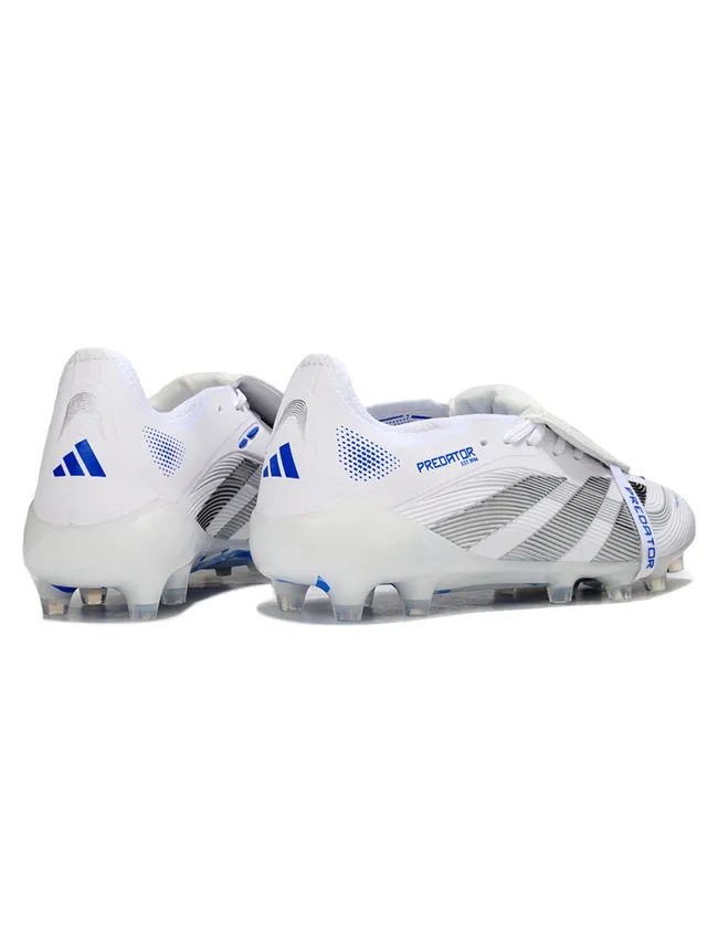 Adidas Branco Azul Sem Cadarço Fecho Híbrido Texturizado Ponta da Frente Campo Firme Sapatos de Futebol 5