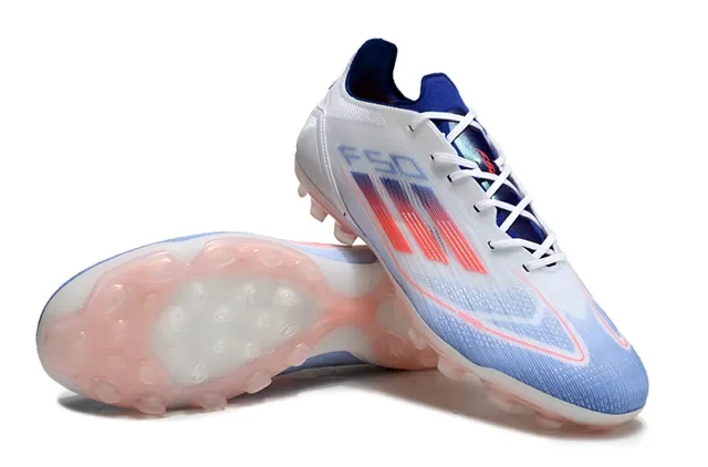 أحذية كرة القدم أديداس White Blue Low-Cut Synthetic Upper Gradient Stripe Graphic Firm-Ground 4