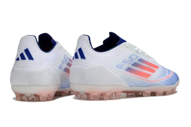 أحذية كرة القدم أديداس White Blue Low-Cut Synthetic Upper Gradient Stripe Graphic Firm-Ground 5