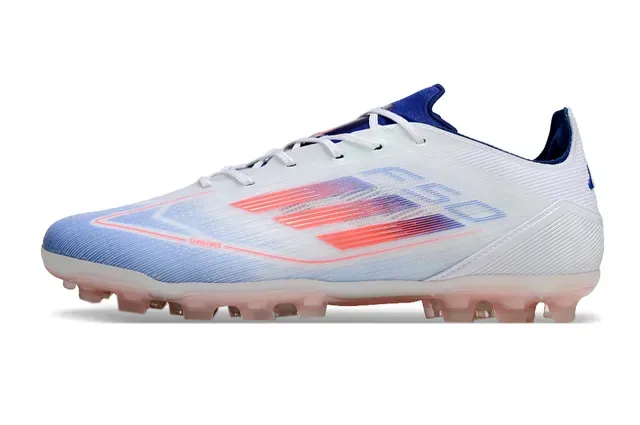 أحذية كرة القدم أديداس White Blue Low-Cut Synthetic Upper Gradient Stripe Graphic Firm-Ground 7