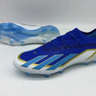 Adidas X Bleu Or Tricô Supérieur Col Bas Sol Ferme Chaussures De Football