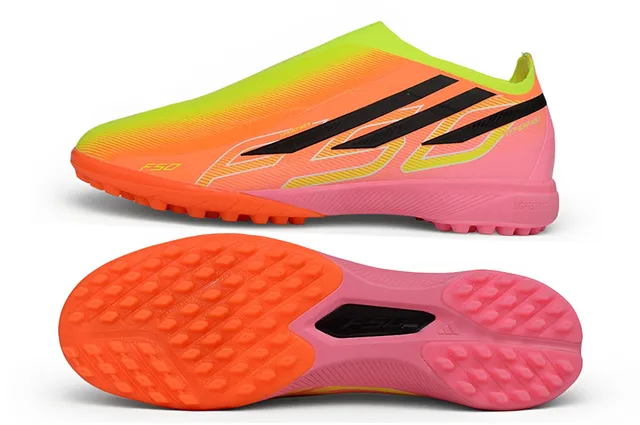 Adidas X F-50 Multicolor Laceless Sock-Fit Upper Gradient Color Blocking Turf Soccer Shoes 6