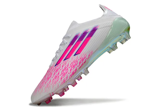 Adidas X Speedflow F50 chaussures de football blanches roses holographiques pour terrain ferme 11