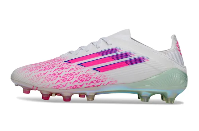 Adidas X Speedflow F50 chaussures de football blanches roses holographiques pour terrain ferme 16