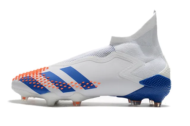Adidas X Speedflow sapatos de futebol brancos azuis laranja para gramado firme 5