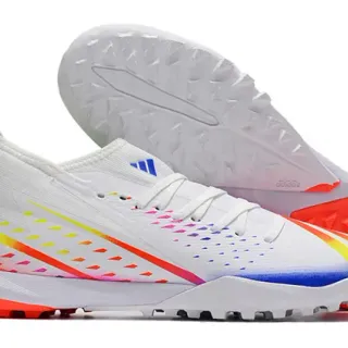 Adidas X White Multicolor Low-Cut Synthetic Upper Gradient Stripes Turf Soccer Shoes