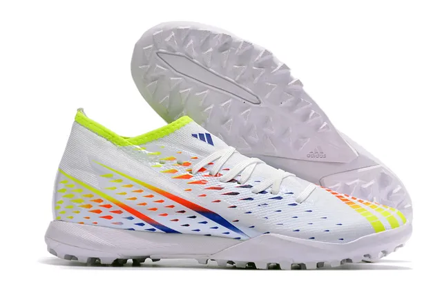 Adidas X Blanco Multicolor Bajo Corte Sintético Superior Rayas Gradientes Zapatos de Fútbol Turf 20