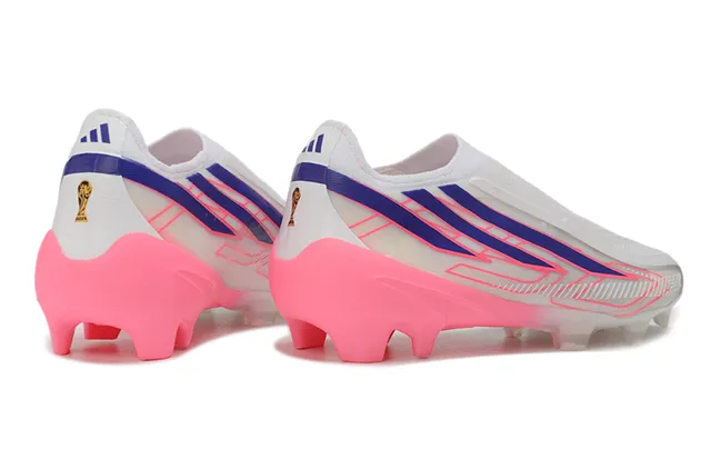 Adidas X Branco Rosa Sem Cadarço Upper Ajuste Meia Franja Assimétrica Superposta Sapatos de Futebol Campo Firme 4