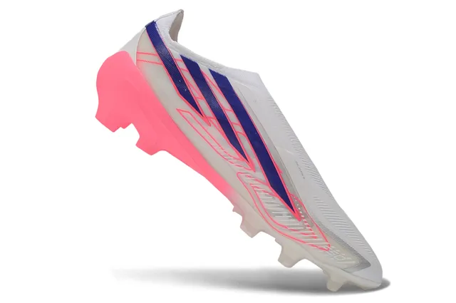 Adidas X Branco Rosa Sem Cadarço Upper Ajuste Meia Franja Assimétrica Superposta Sapatos de Futebol Campo Firme 5