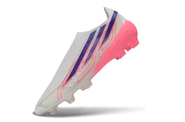 Adidas X Branco Rosa Sem Cadarço Upper Ajuste Meia Franja Assimétrica Superposta Sapatos de Futebol Campo Firme 7